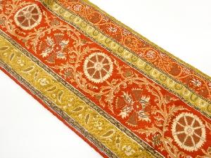 本場筑前博多縞に花唐草模様織出し名古屋帯